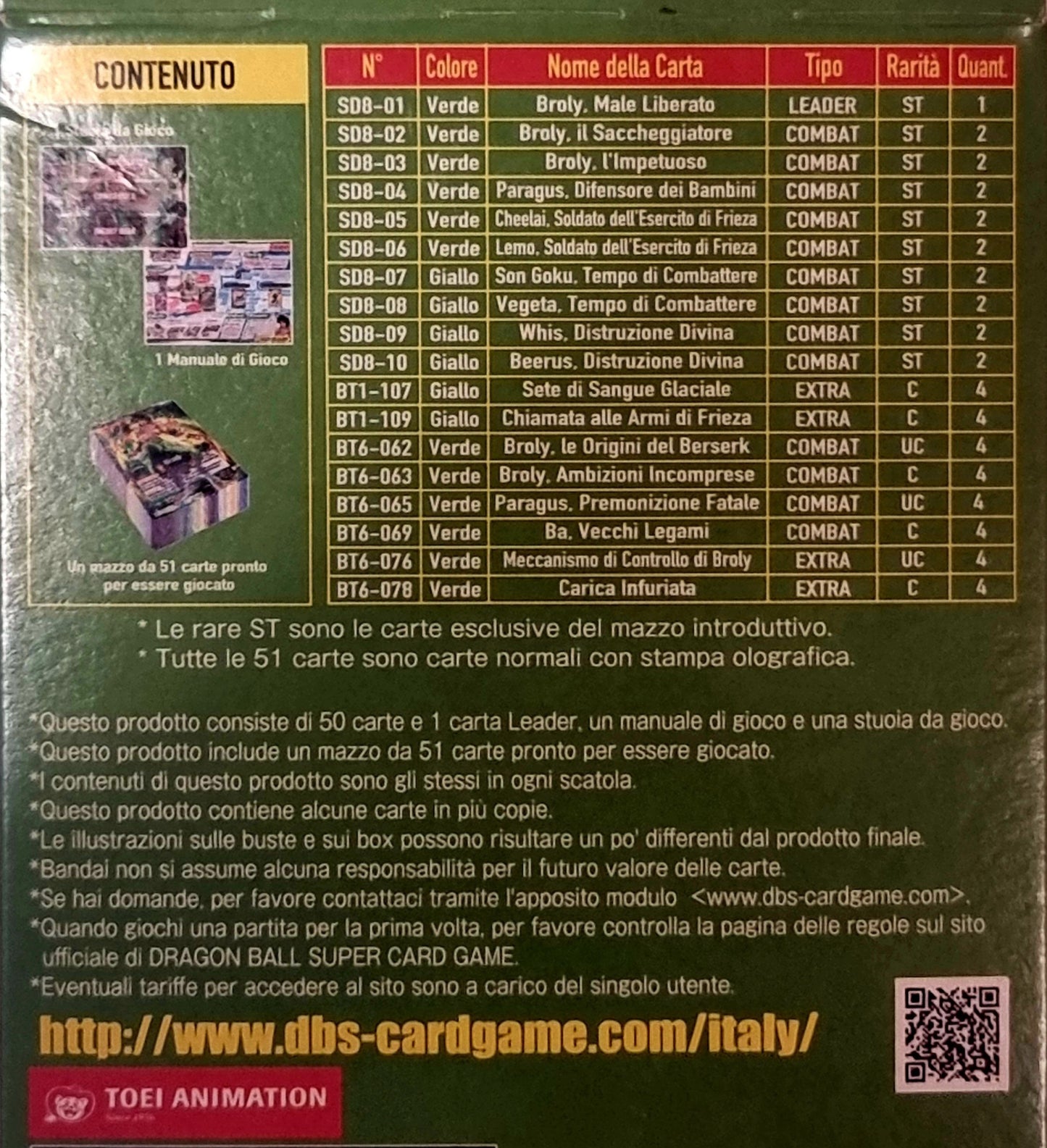Dragon Ball Super Card Game - Rising Broly - Mazzo introduttivo - Italiano
