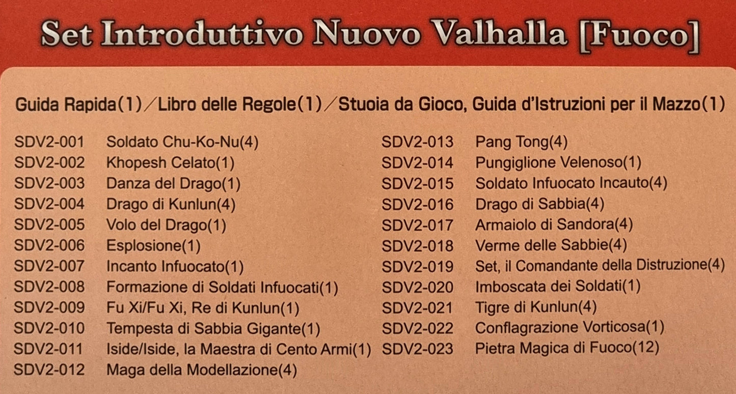 Force Of Will Card Game - Nuovo Valhalla Fuoco - Mazzo introduttivo - Italiano