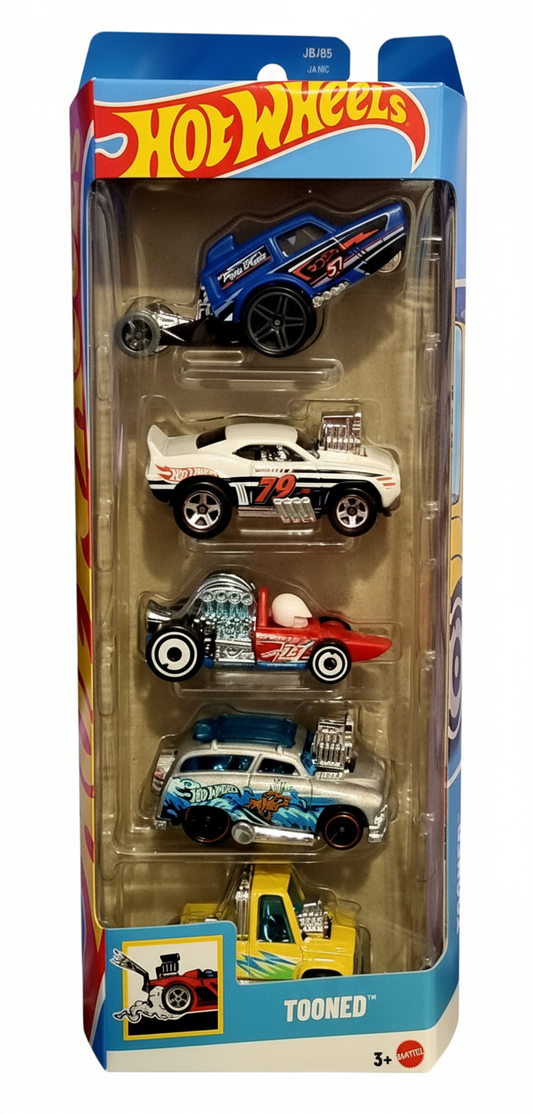 1- HOT WHEELS  PACK 5 VEICOLI ASSORTITI (TOONED)