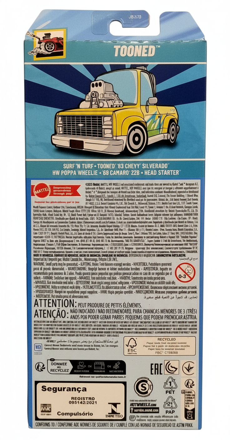 1- HOT WHEELS  PACK 5 VEICOLI ASSORTITI (TOONED)