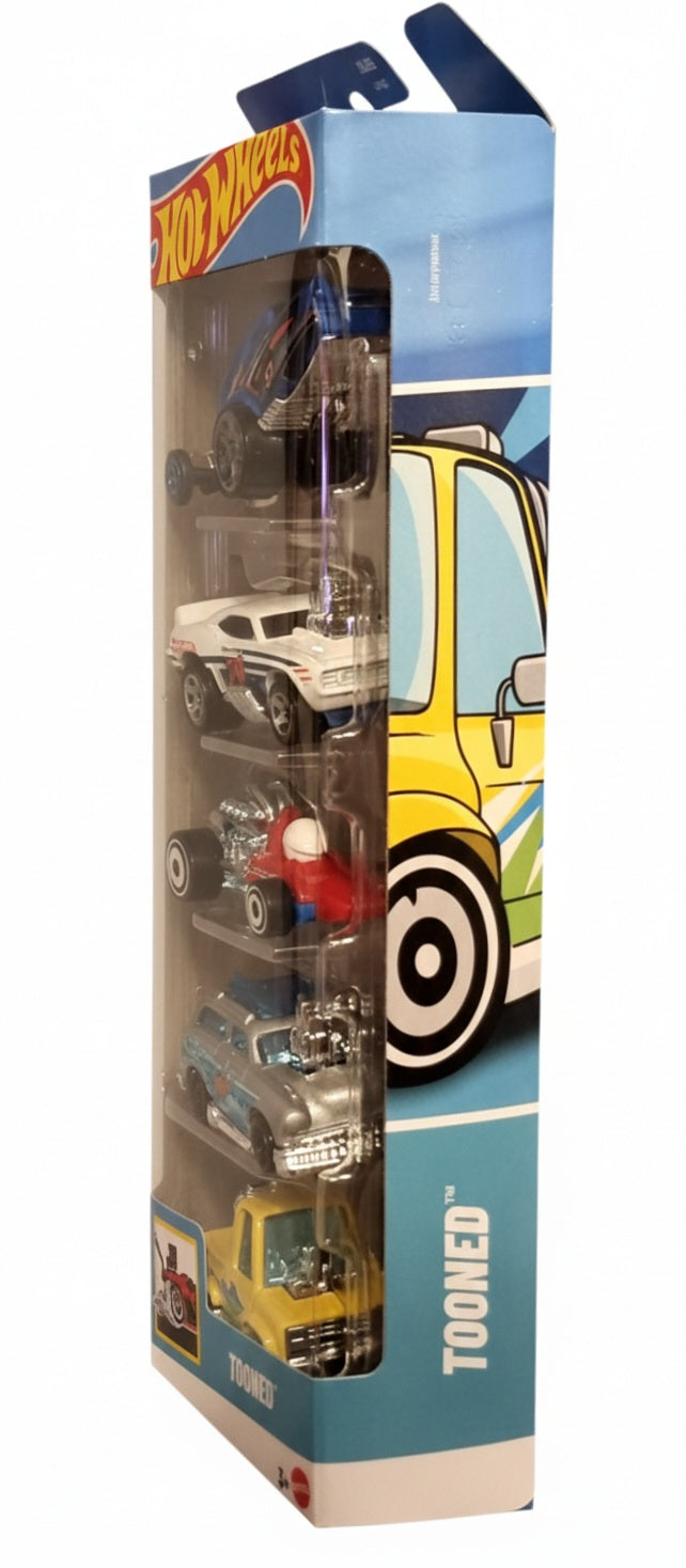1- HOT WHEELS  PACK 5 VEICOLI ASSORTITI (TOONED)