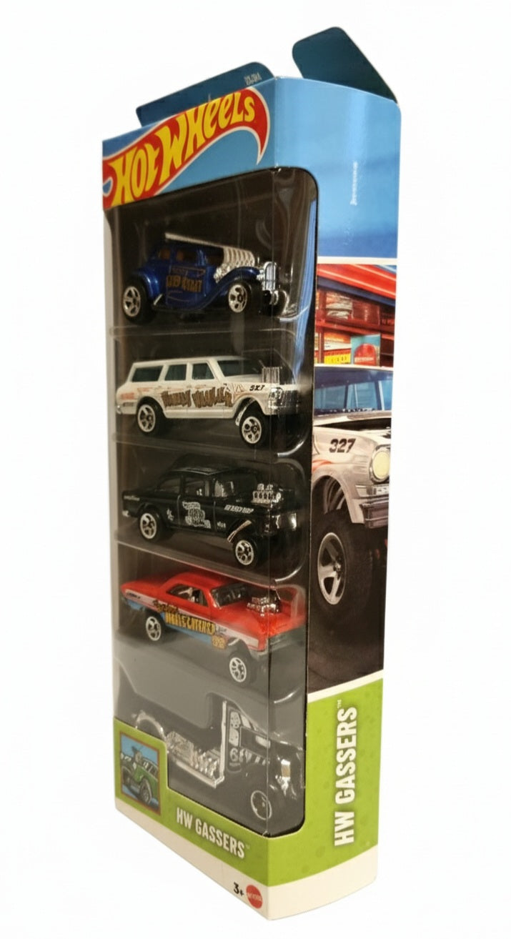 3- HOT WHEELS 5 VEICOLI ASSORTITI (HW GASSERS)