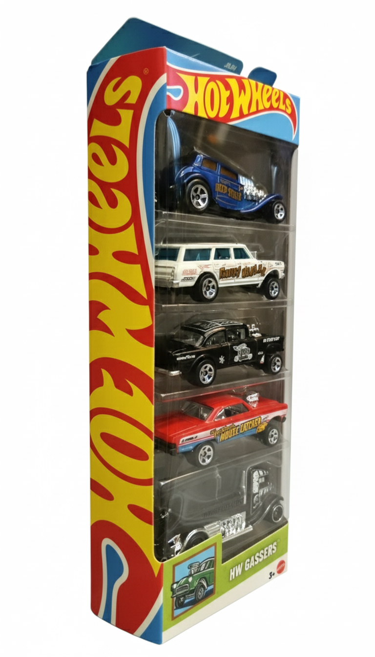 3- HOT WHEELS 5 VEICOLI ASSORTITI (HW GASSERS)