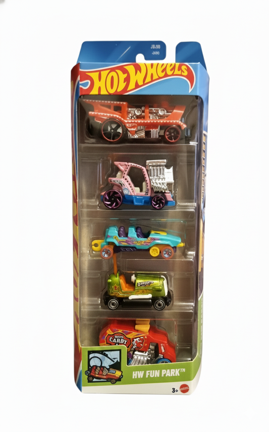 4- HOT WHEELS 5 VEICOLI ASSORTITI (HW FUN PARK)