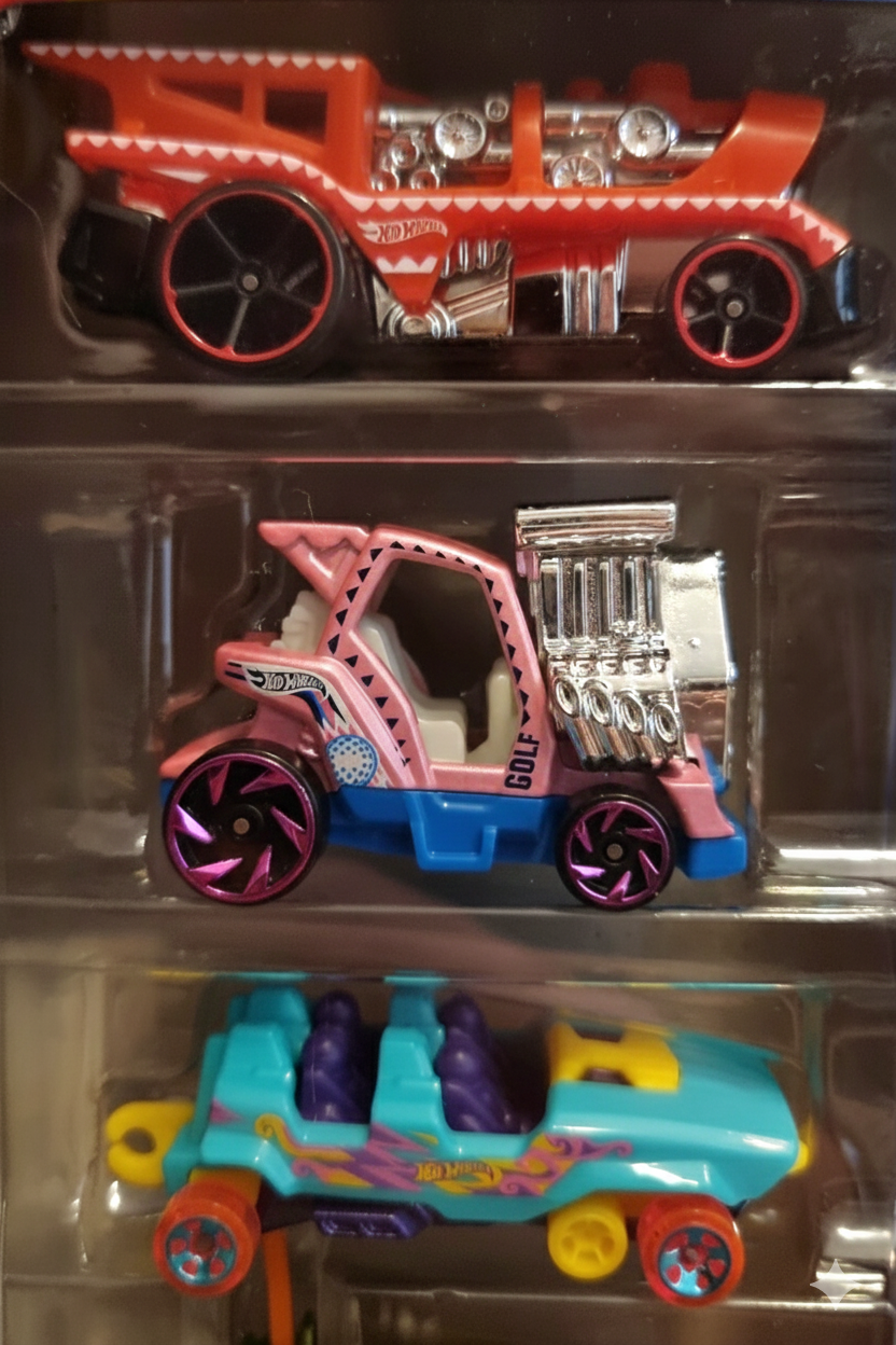 4- HOT WHEELS 5 VEICOLI ASSORTITI (HW FUN PARK)