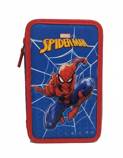 ASTUCCIO MULTISCOMPARTO SPIDERMAN (3D, BLUE, 3 ZIP)
