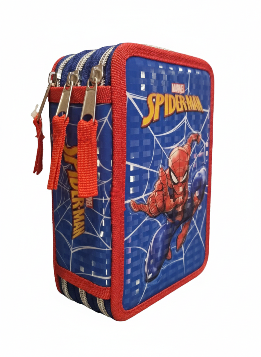 ASTUCCIO MULTISCOMPARTO SPIDERMAN (3D, BLUE, 3 ZIP)