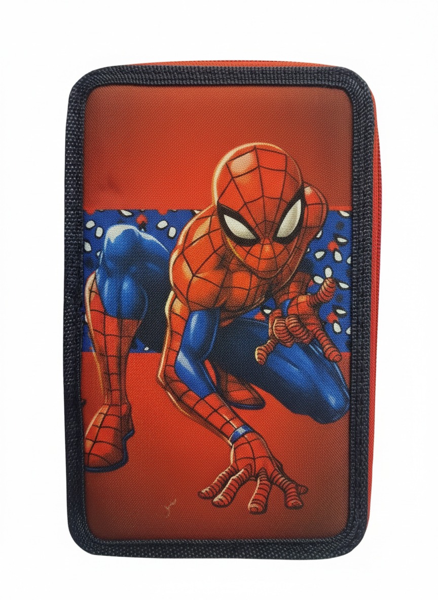ASTUCCIO MULTISCOMPARTO SPIDERMAN (RED, 3 ZIP)