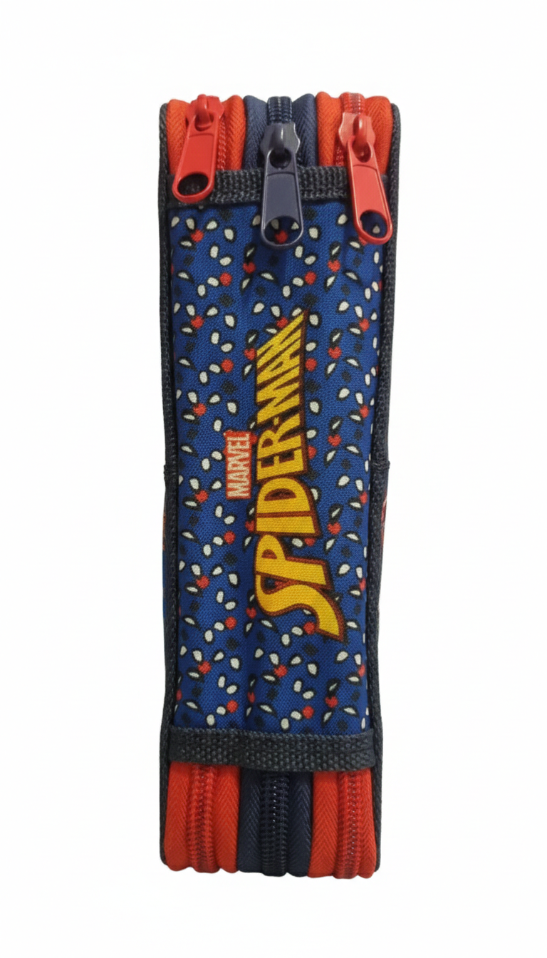 ASTUCCIO MULTISCOMPARTO SPIDERMAN (RED, 3 ZIP)