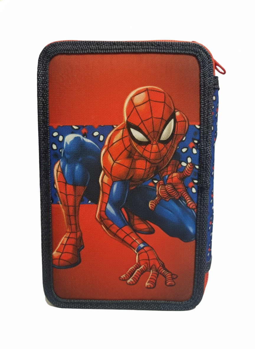 ASTUCCIO MULTISCOMPARTO SPIDERMAN (RED, 3 ZIP)