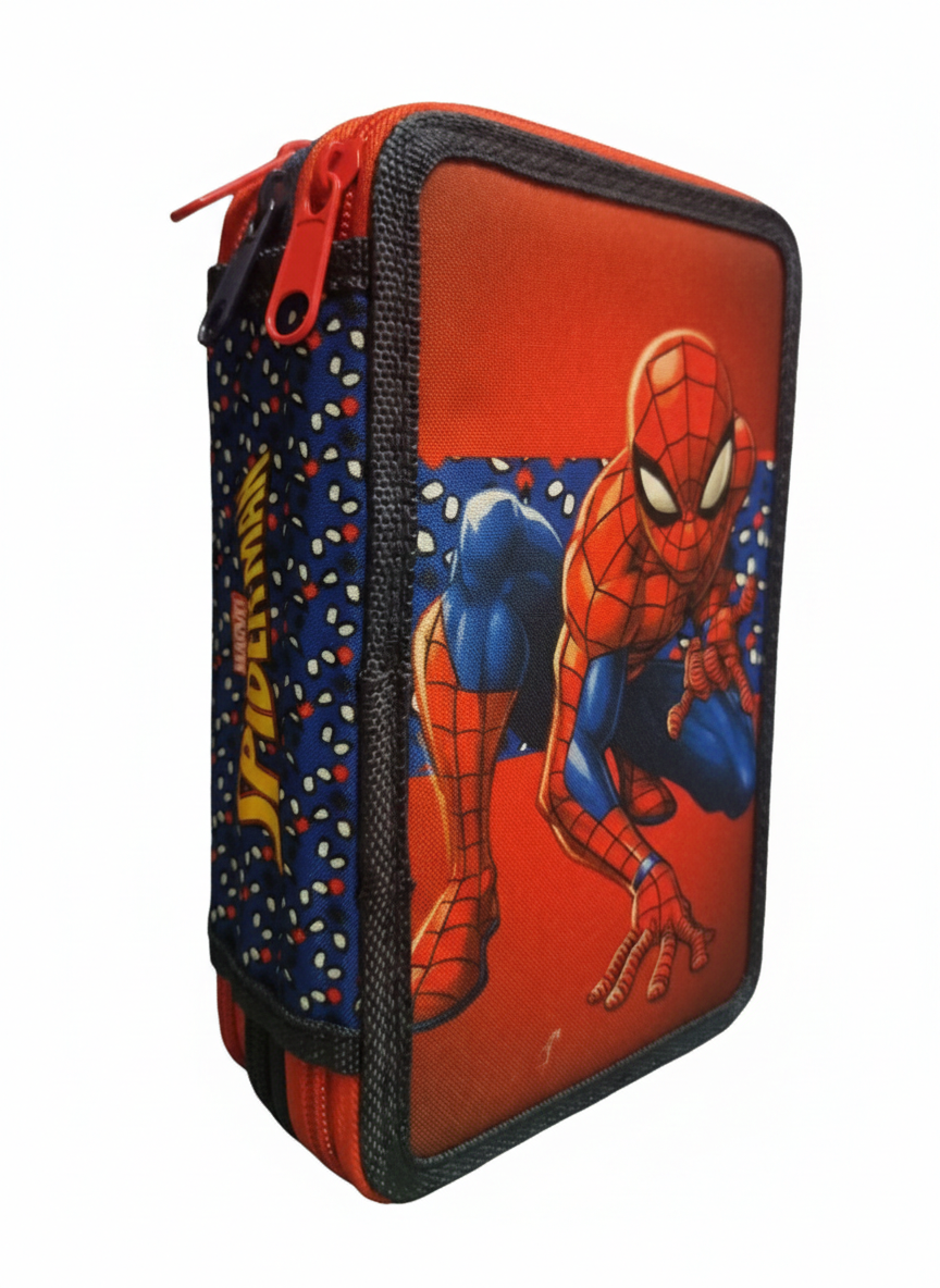 ASTUCCIO MULTISCOMPARTO SPIDERMAN (RED, 3 ZIP)