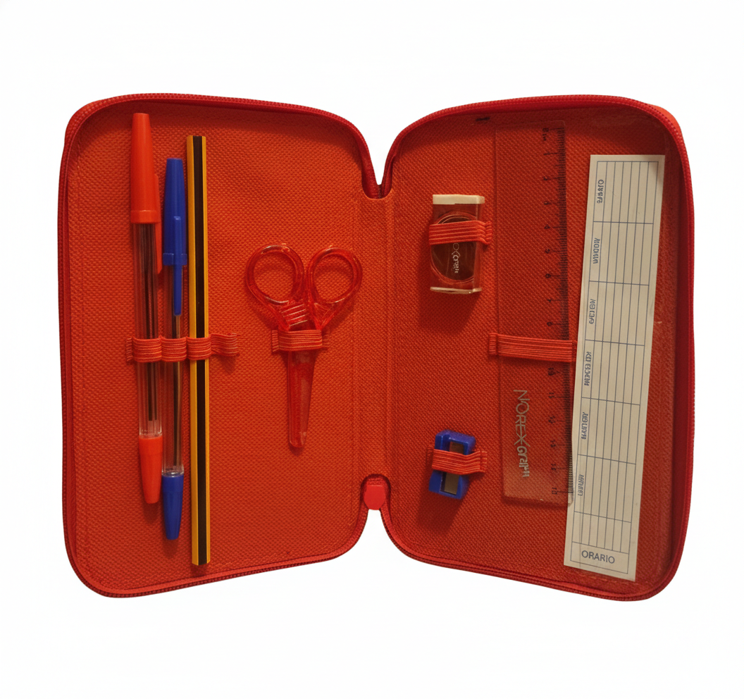 ASTUCCIO MULTISCOMPARTO SPIDERMAN (RED, 3 ZIP)