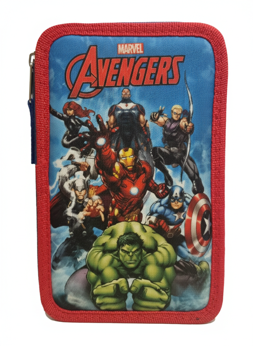 ASTUCCIO MULTISCOMPARTO AVENGERS (BLUE, 3 ZIP)