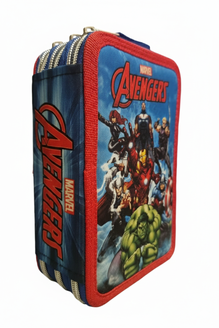 ASTUCCIO MULTISCOMPARTO AVENGERS (BLUE, 3 ZIP)