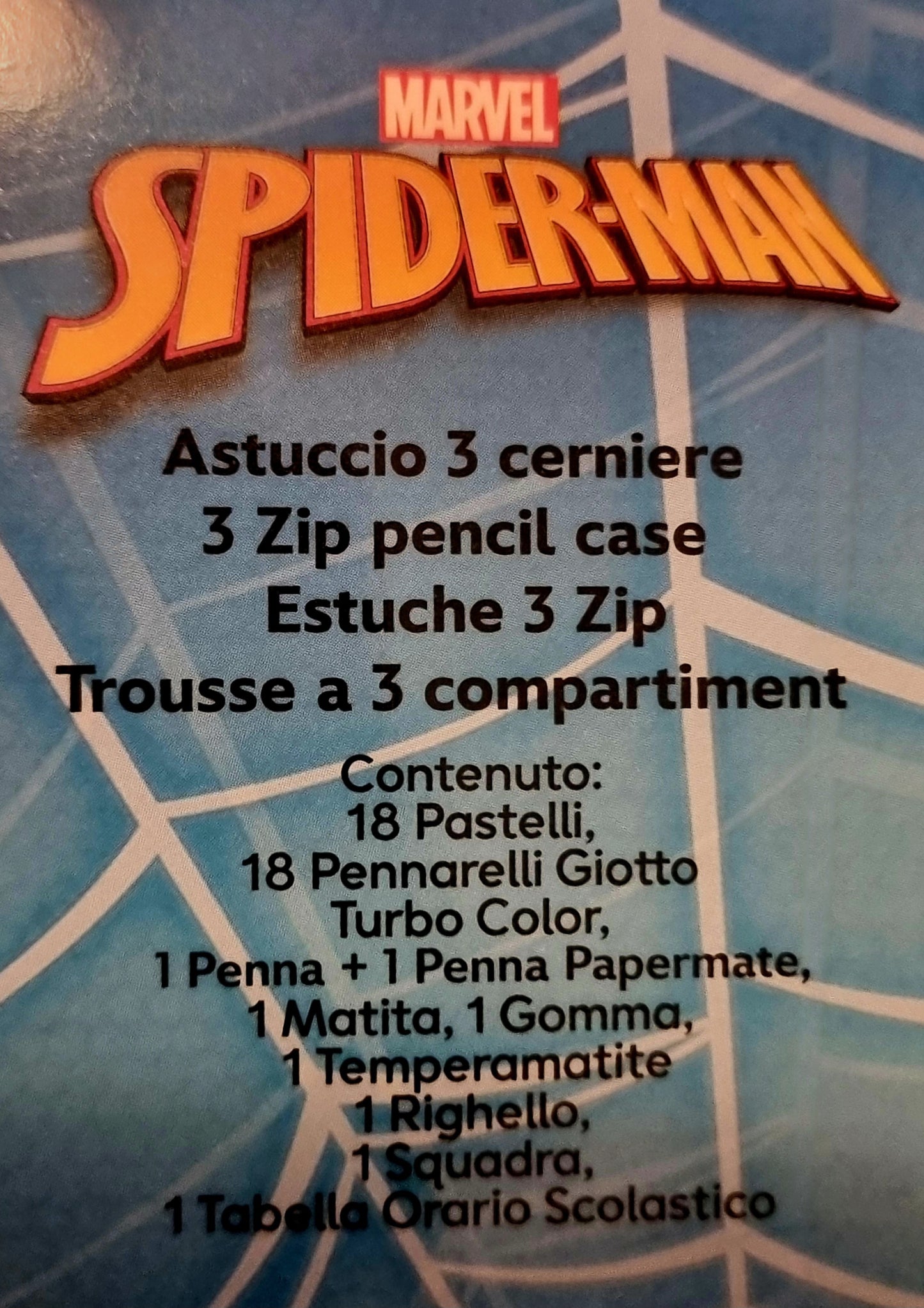 ASTUCCIO MULTISCOMPARTO SPIDERMAN (3D, BLUE, 3 ZIP)