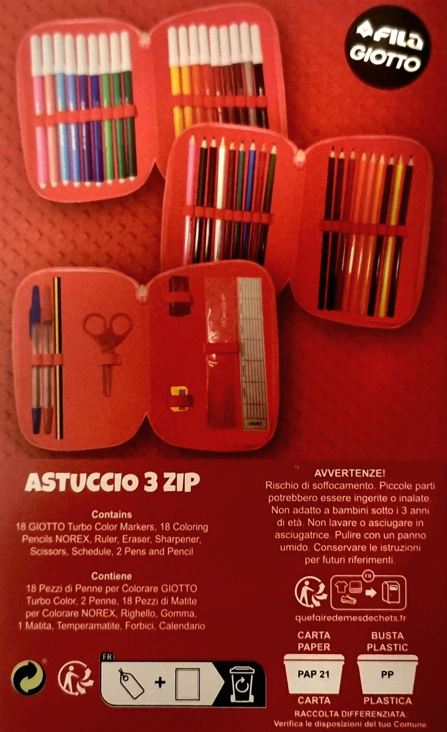 ASTUCCIO MULTISCOMPARTO SPIDERMAN (RED, 3 ZIP)